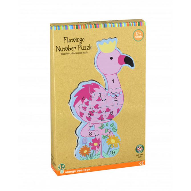 Orange Tree Toys Flamingo Numbered Puzzle