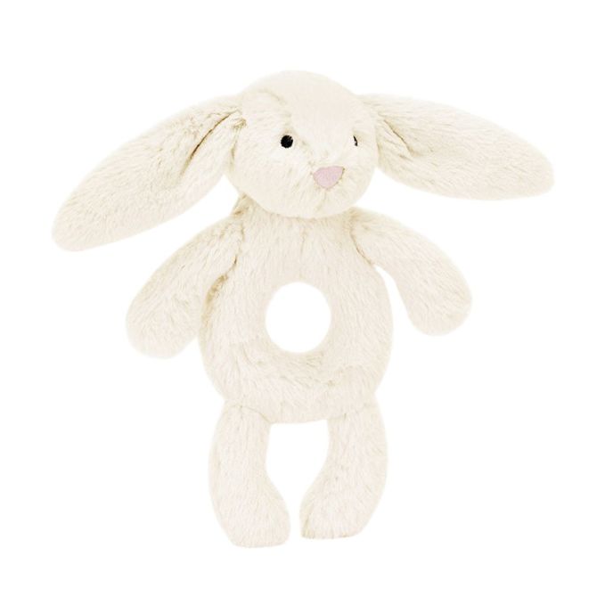 Jellycat Bashful Bunny Ring Baby Rattle, Cream