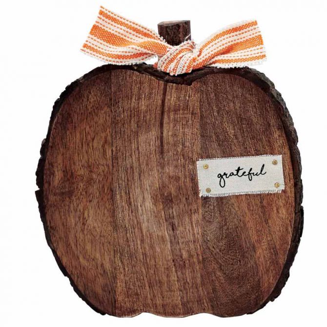 Mud Pie Large Wood Pumpkin Sitter