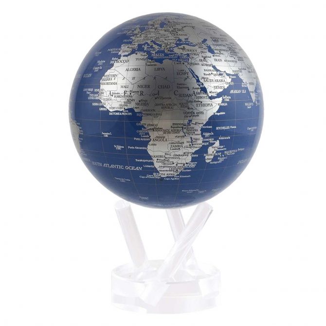 Mova Blue & Silver Globe 4.5" with Acrylic Base