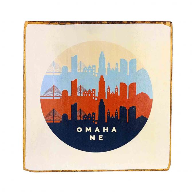 Archd Omaha Retro Skyline Wall Art, 7x7