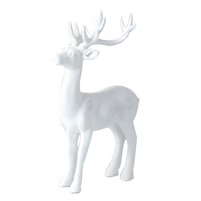 Standing Deer Figurine, White