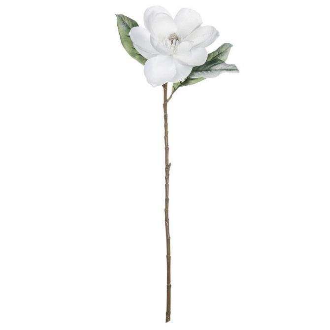 Artificial Magnolia With Snow Floral Stem