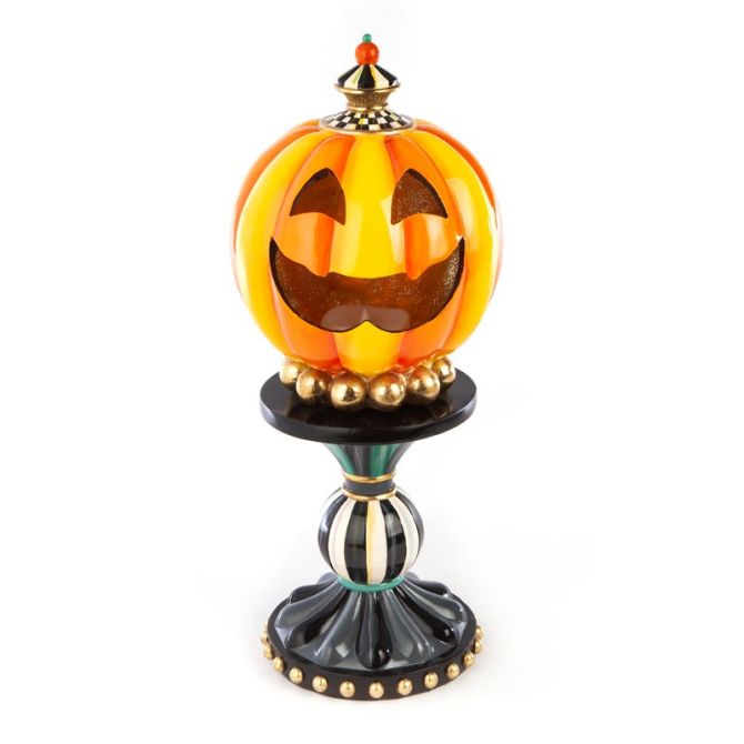 MacKenzie-Childs Illuminated Happy Pumpkin, Medium