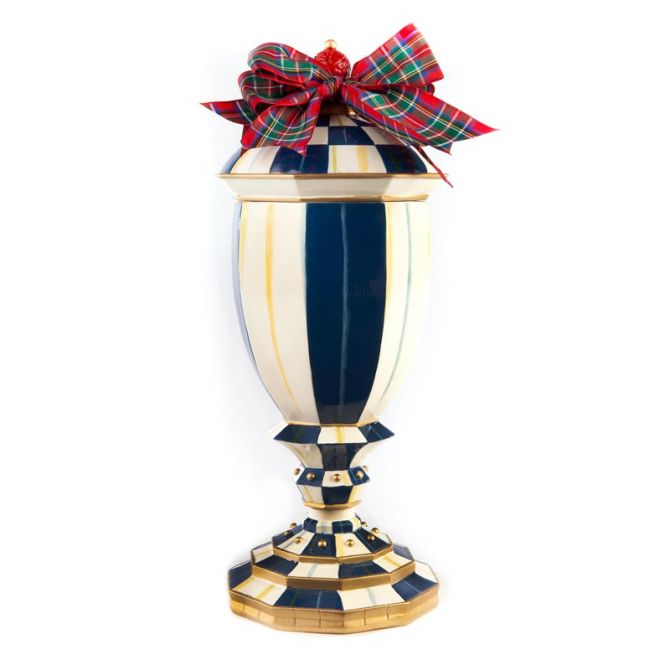 MacKenzie-Childs Royal Check Lidded Urn, Medium