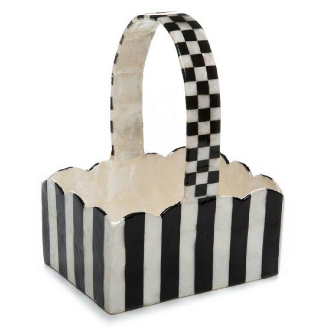 MacKenzie-Childs Striped Capiz Basket