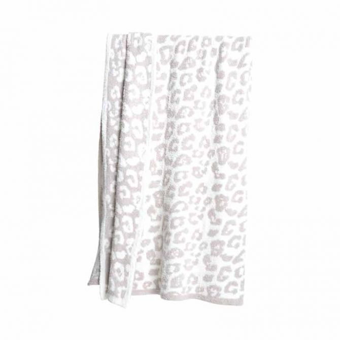 Barefoot Dreams CozyChic Barefoot in the Wild Throw, Cream and Stone, B563-05