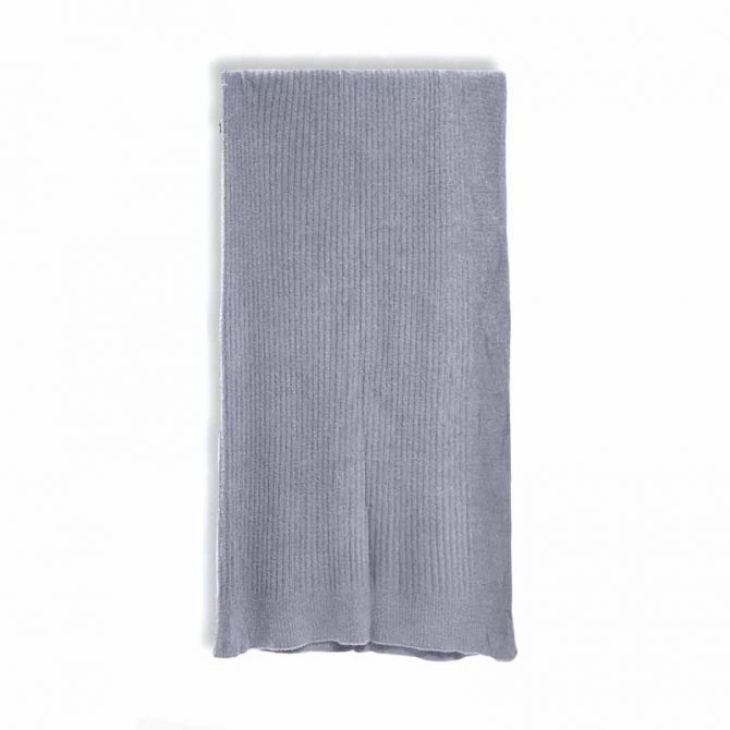  Barefoot Dreams CozyChic Lite Ribbed Throw Pewter One Size :  Home & Kitchen