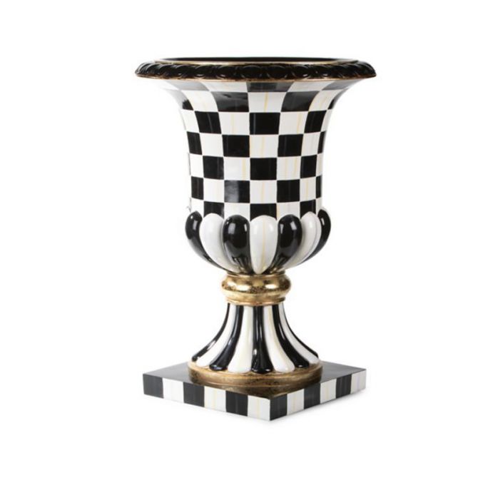 MacKenzie-Childs Courtly Check Pedestal Urn