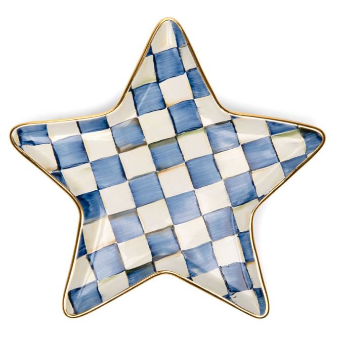 MacKenzie Childs Royal Check Star Plate