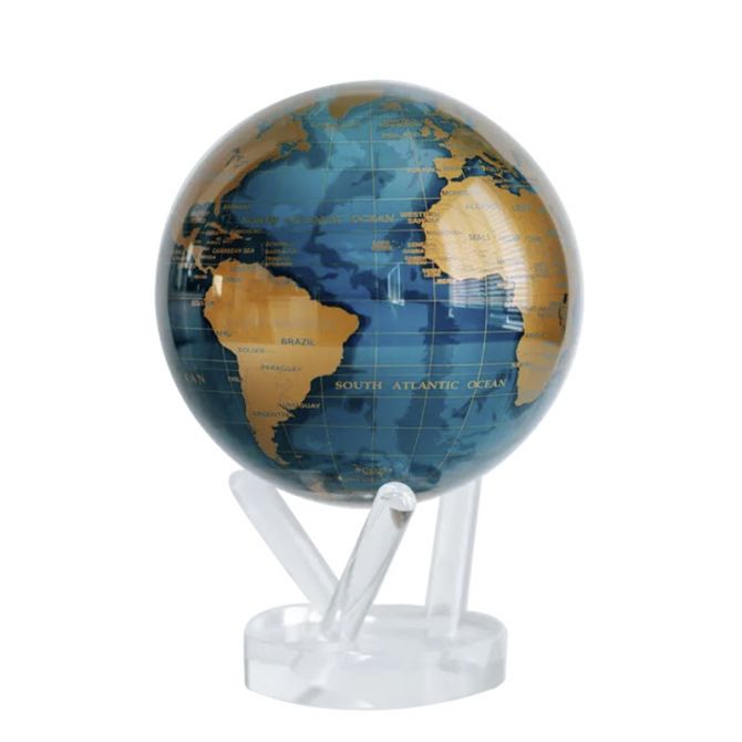 MOVA Globe, Black & Silver Metallic World Map 6