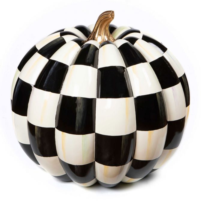 MacKenzie-Childs Courtly Check Outdoor Pumpkin