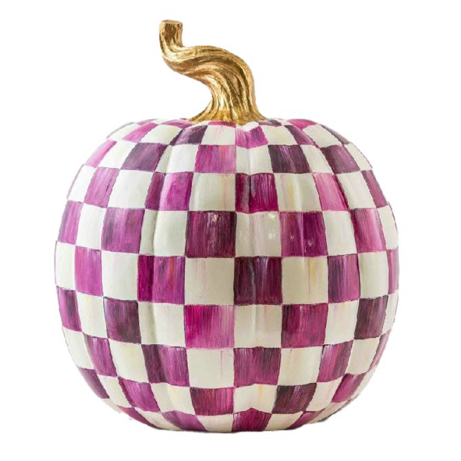 MacKenzie-Childs Plum Check Pumpkin, Large