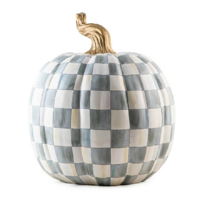 MacKenzie-Childs Sterling Check Pumpkin, Large