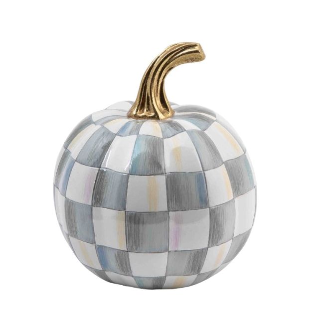 MacKenzie-Childs Sterling Check Pumpkin, Mini