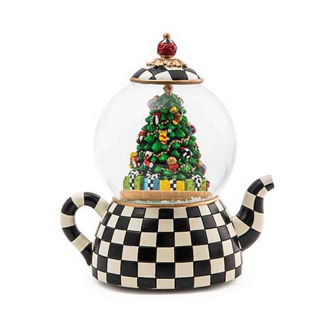 MacKenzie-Childs Courtly Teapot Snow Globe