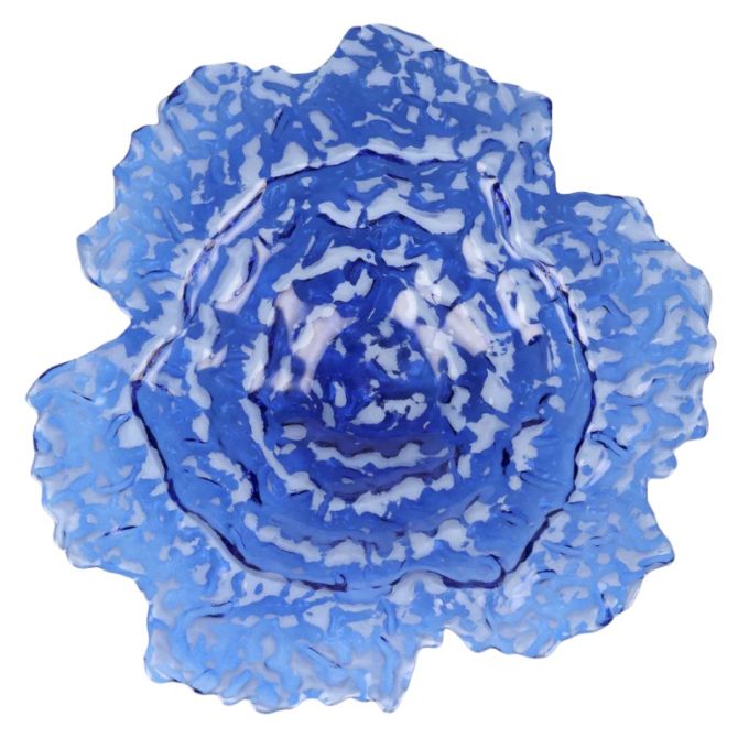 Vietri Ostrica Glass Centerpiece, Blue