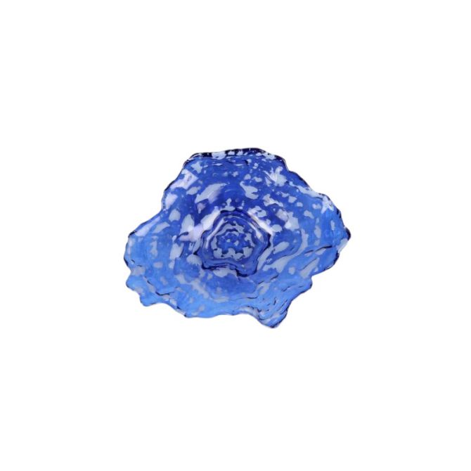 Vietri Ostrica Glass Plate, Blue and Small