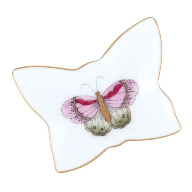 Herend Small Butterfly Tray, Pink