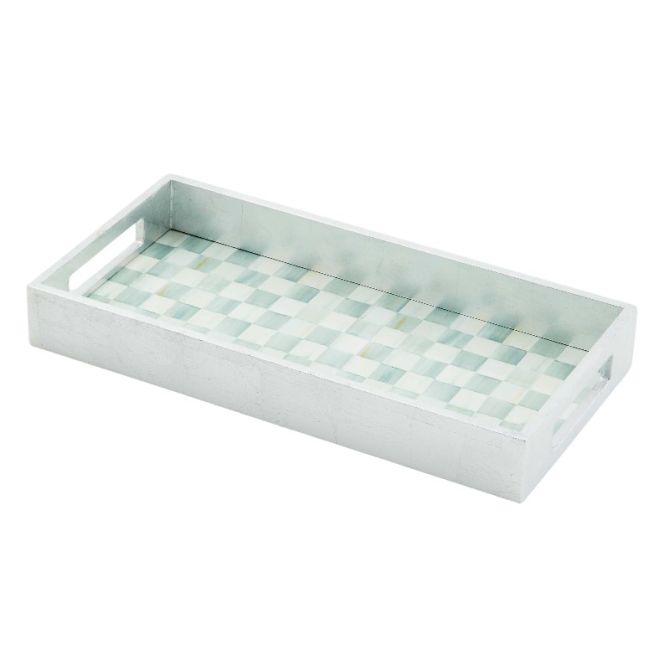 MacKenzie-Childs Sterling Check Lacquer Vanity Tray