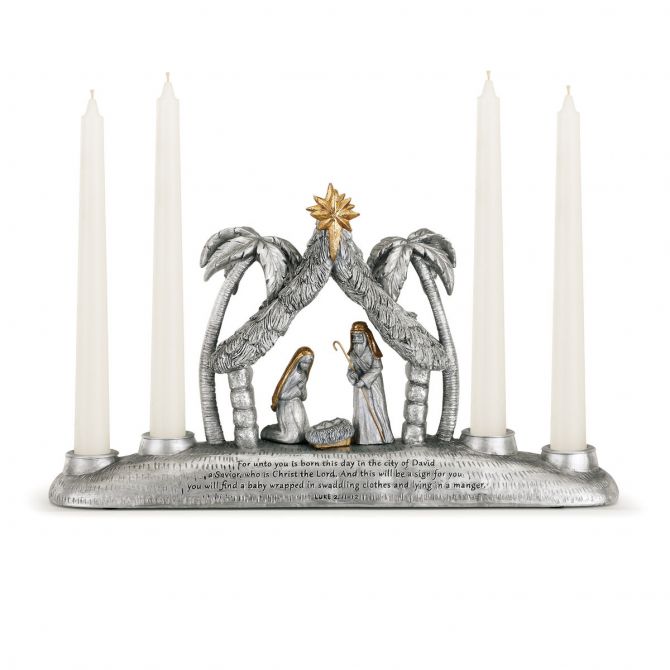 Demdaco Nativity Taper Candle Holder Centerpiece