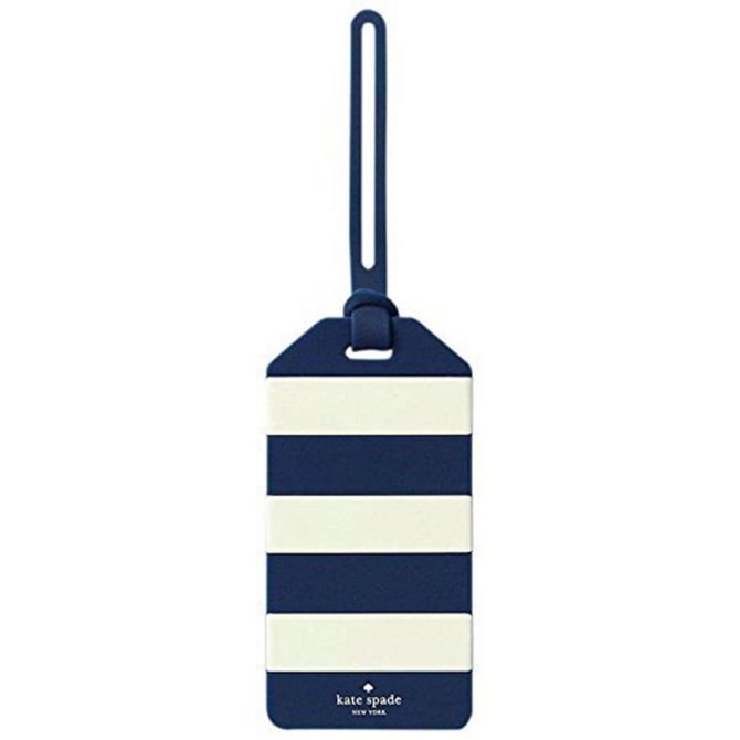 Kate Spade Navy White Luggage Tag