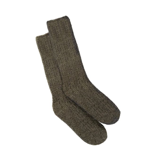 Barefoot Dreams Cozychic Socks, Olive and Carbon