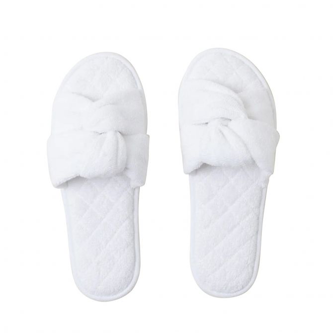 Barefoot Dreams TowelTerry Sandal in Sea Salt, Large