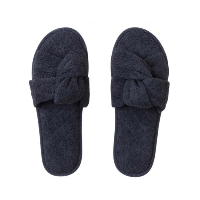 Barefoot Dreams TowelTerry Sandal in Indigo, Medium