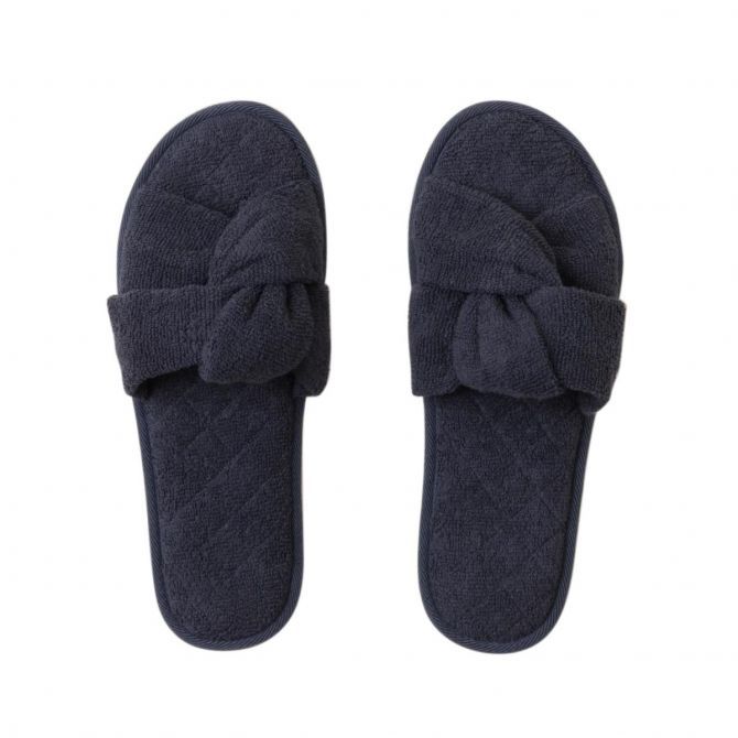 Barefoot Dreams TowelTerry Sandal in Indigo, Small