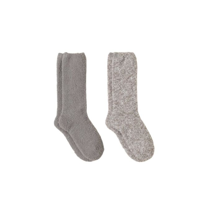 Barefoot Dreams Cozychic Set of 2 Socks, Pewter