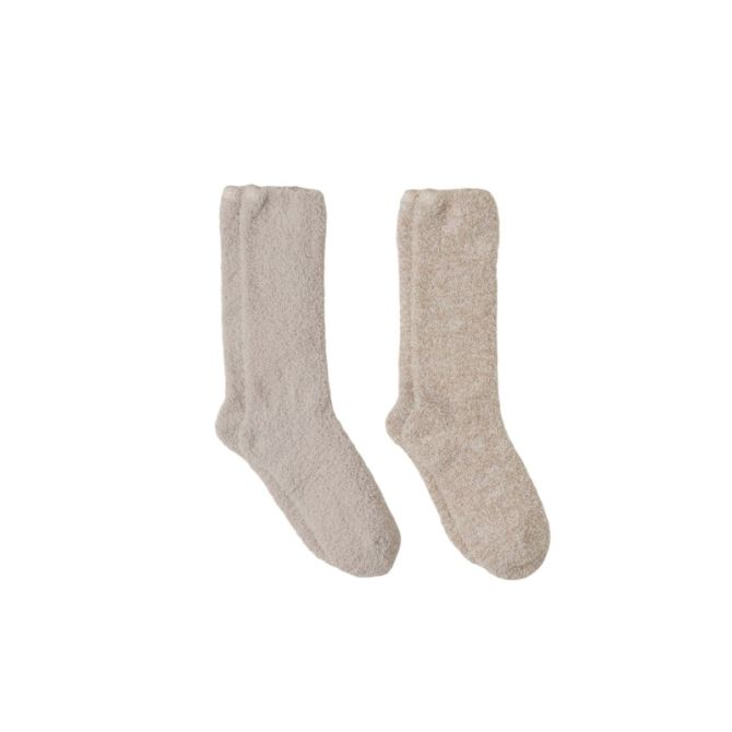 Barefoot Dreams Cozychic Set of 2 Socks, Stone