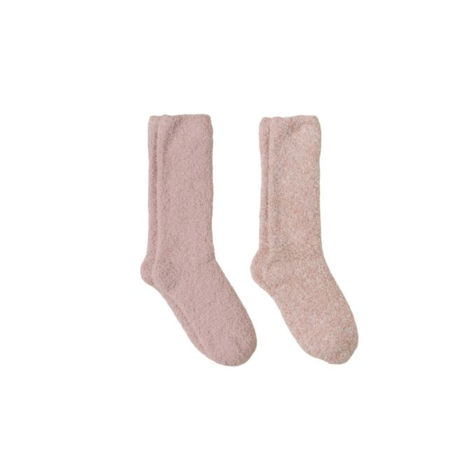 Barefoot Dreams Cozychic Set of 2 Socks, Dusty Rose