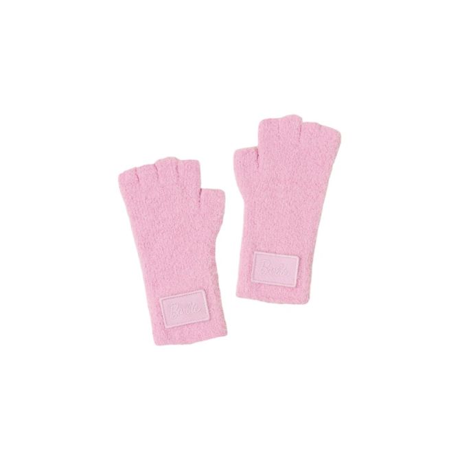 Barefoot Dreams Cozychic Youth Fingerless Gloves, Barbie Pink