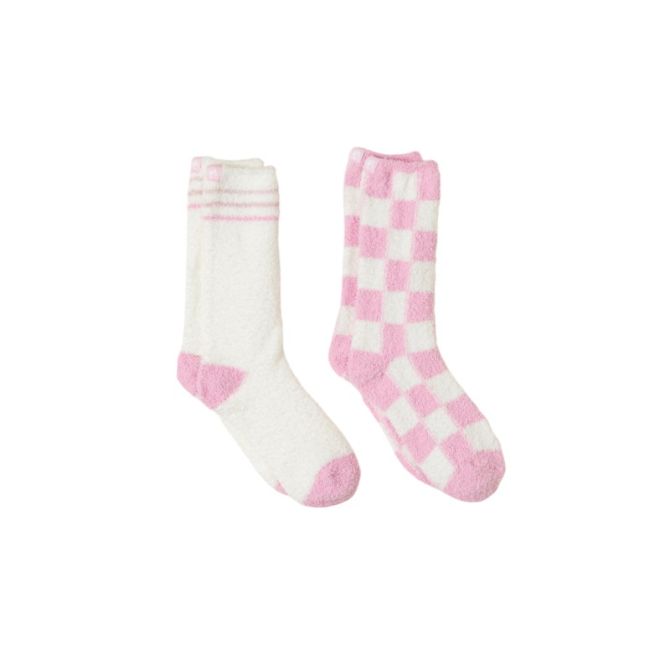 Barefoot Dreams Cozychic Barbie Youth Socks, Set of 2