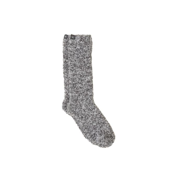 Barefoot Dreams Cozychic S/M Socks, Slate Blue and Heathered White