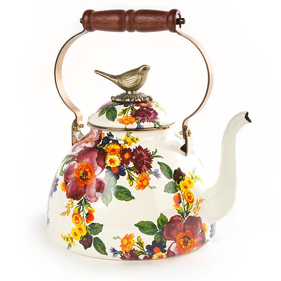 tea kettle with flowers