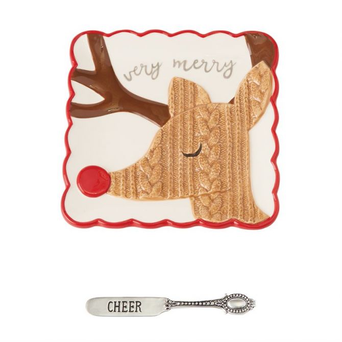 Mud Pie Reindeer Cheese Set