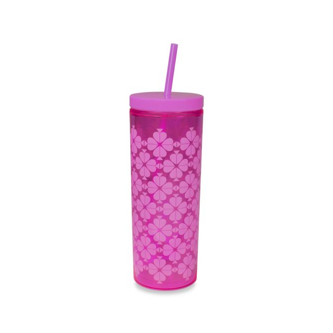 Kate Spade Tumbler with Straw, Neon