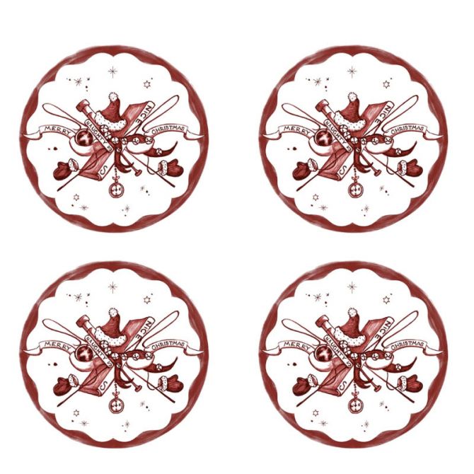 Juliska Country Estate Winter Frolic Coasters, Set of 4