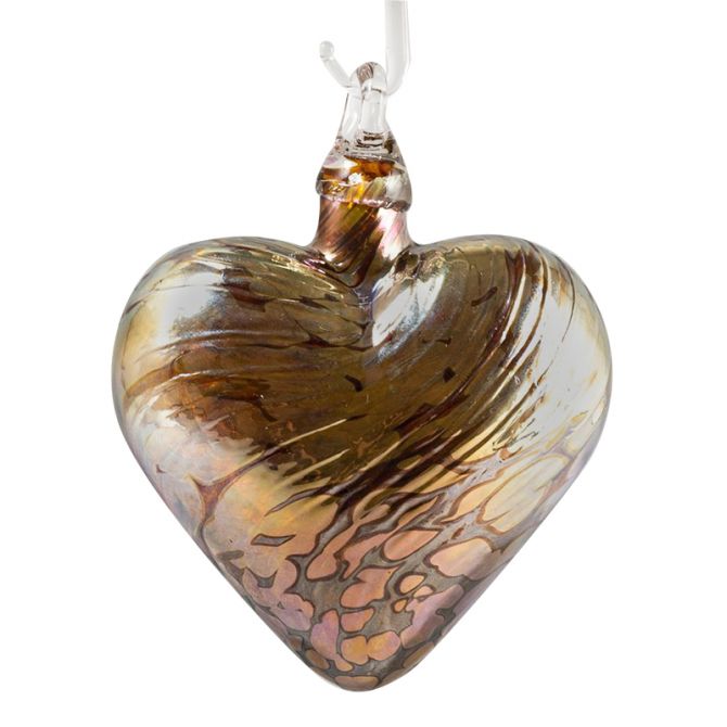 Glass Eye Heart Golden Love Ornament