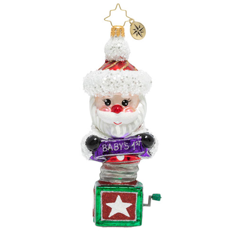 Christopher Radko Baby's First Santa Surprise Ornament | Borsheims