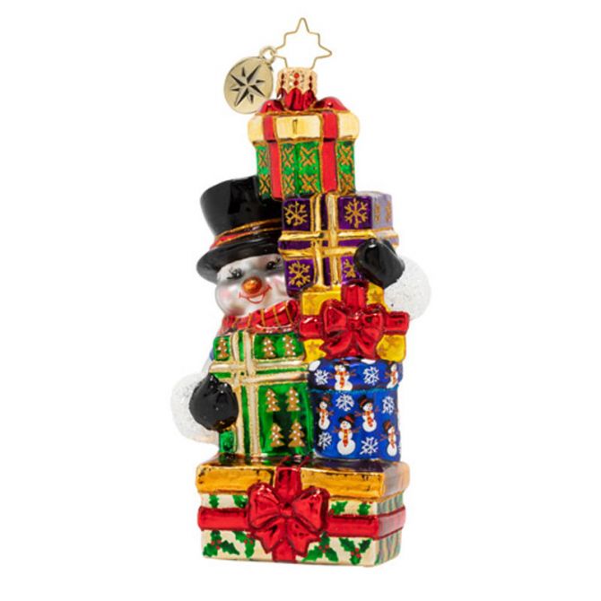 Christopher Radko Stacked With Surprises Snowman Ornament