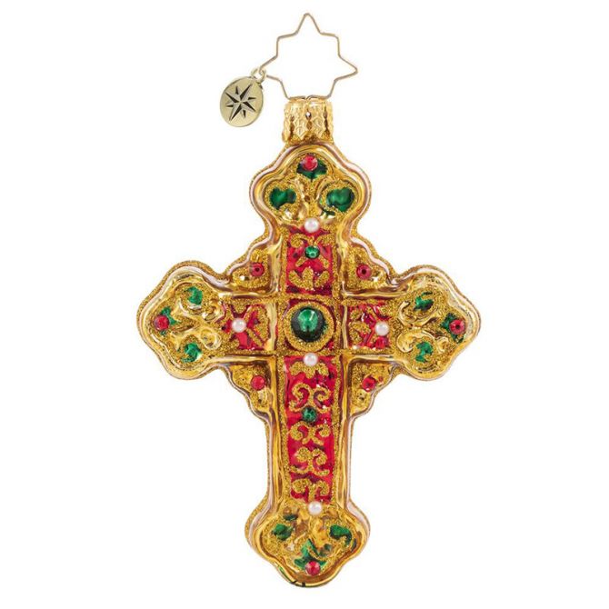 Christopher Radko A Cherished Cross Gem Ornament