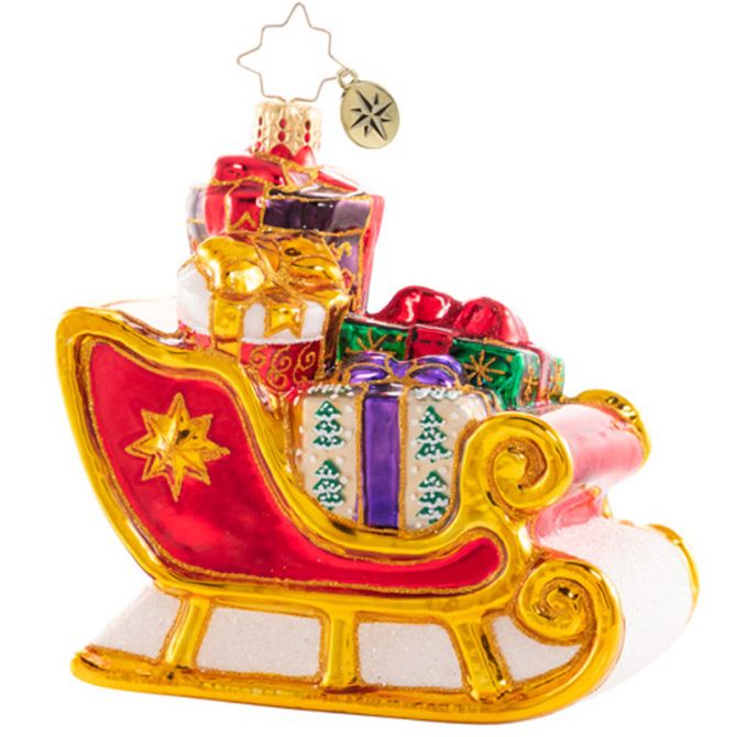 Christopher Radko Glorious and Gilded Sleigh Ornament