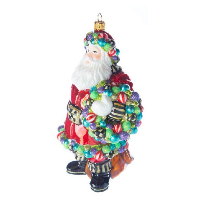 MacKenzie-Childs Glass Ornament, Jolly Father Christmas