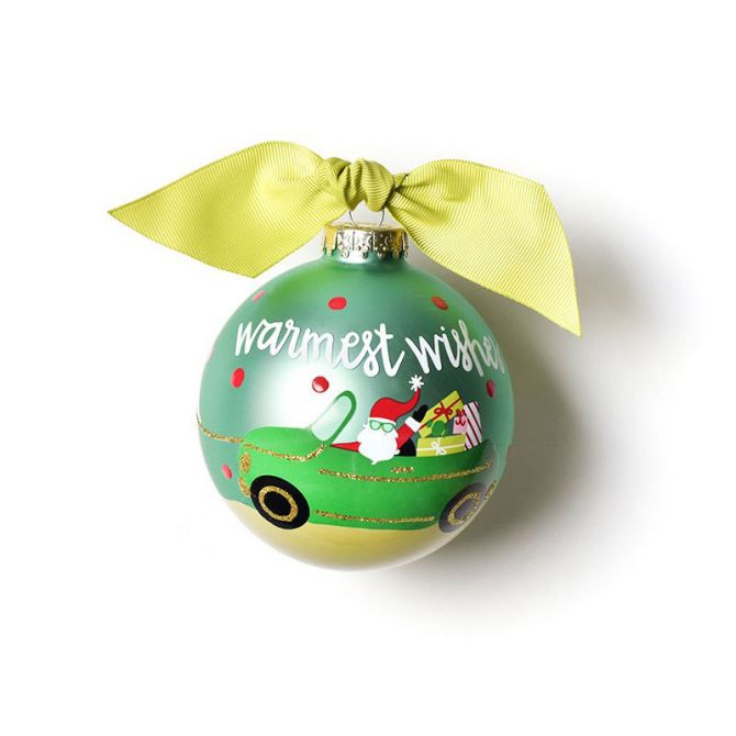 Coton Colors Warmest Wishes Santa Glass Ornament