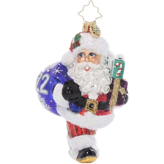 Christopher Radko 2022 Dated Cheery Santa Ornament