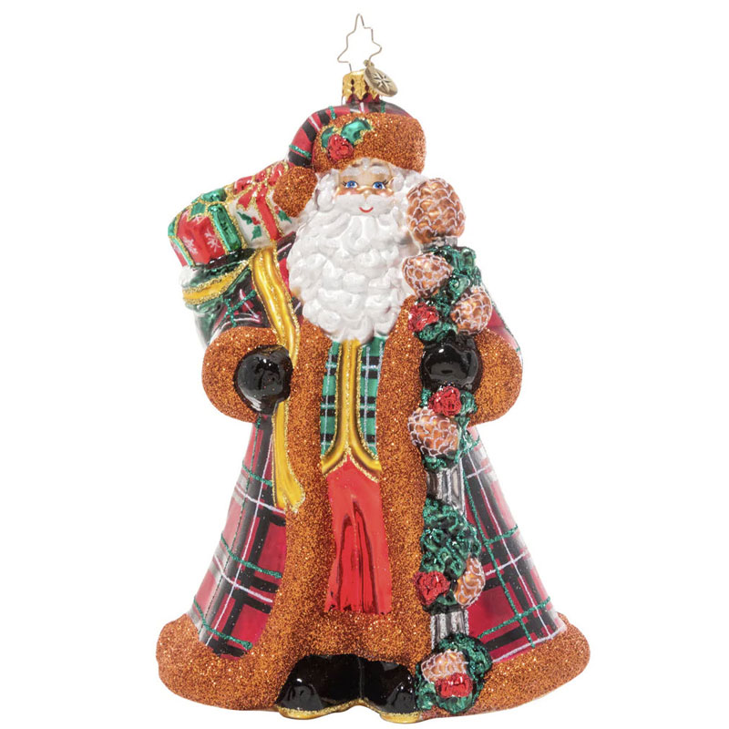 Christopher Radko Perfectly Plaid Santa Ornament 1021019 Borsheims