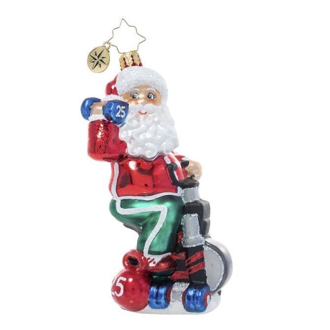 Christopher Radko Santa Breaks A Sweat Ornament